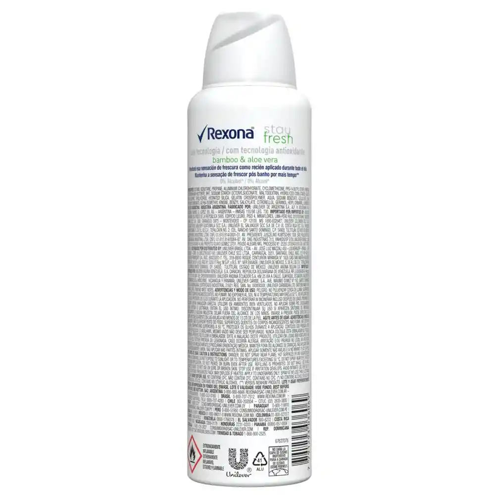 Rexona Antitranspirante en Aerosol Stay Fresh
