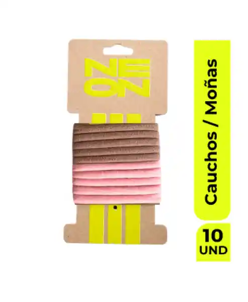 Neon Elastics Set Moña Caucho Rosa/Beige