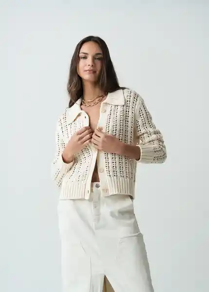 Saco Tejido Mujer Blanco Ponche Claro Talla XS/S 482G087 Naf Naf
