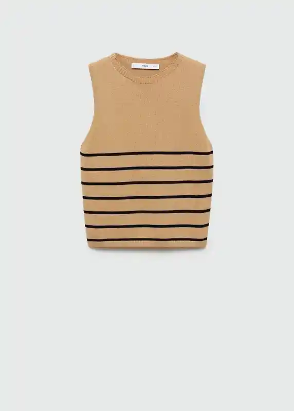 Top Ray-w Camel Talla L Mujer Mango