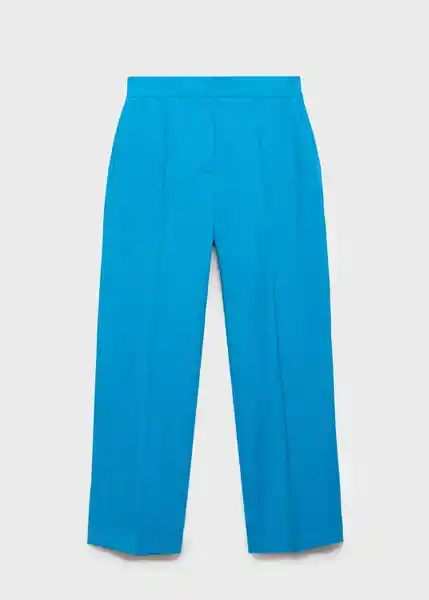Pantalón Tempo Azul Talla 40 Mujer Mango