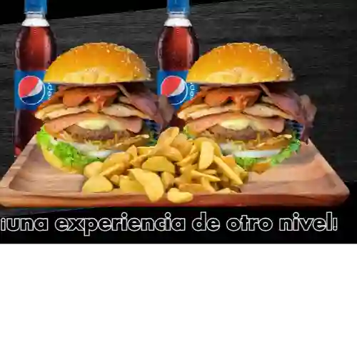 2 Hamburguesa Especial+2papa+2mini