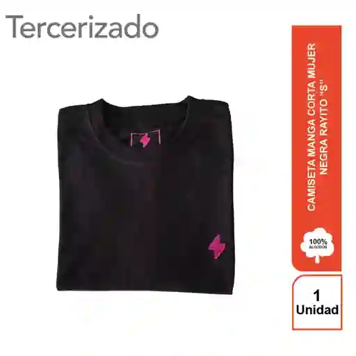 Rayito Camiseta Mujer Negra S