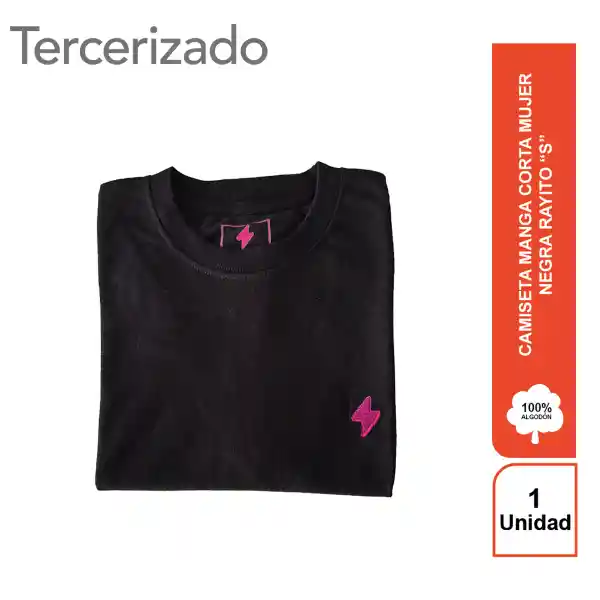 Rayito Camiseta Mujer Negra S