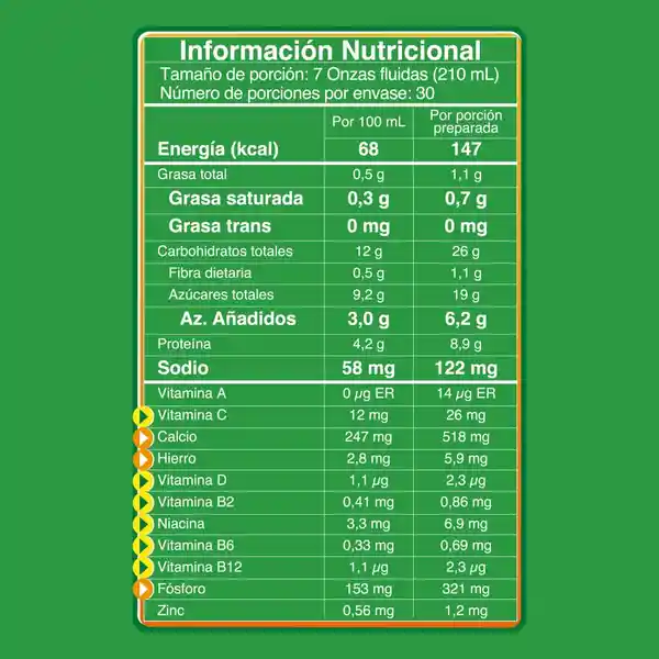 Modificador de leche MILO a base de malta y cocoa x 600g