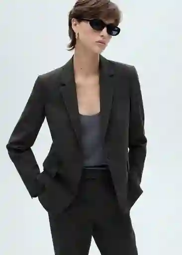 Blazer Americana na Rorvik Gris Oscuro Vigoré XS Mujer Mango