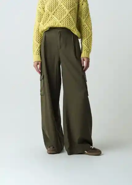 Pantalón Rubí Verde Galeras Ultraoscuro Talla 6 532G377 Naf Naf