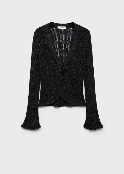 Abrigo Cardigan Lasso Negro Talla XS Mujer Mango