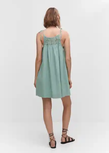 Vestido Linda Verde Talla L Mujer Mango