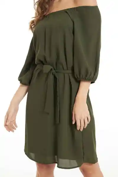 Vestido Corto Valencia Color Verde Militar Talla M Ragged