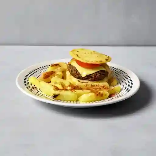 Hamburguesa Asada con Arepa