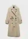 Gabardina Trench Angela Khaki Talla XL Mujer Mango