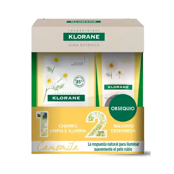 Klorane Kit Champú Camomila Pelo Rubio + Bálsamo