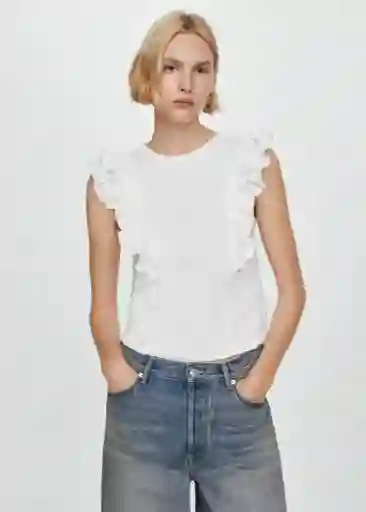 Camiseta Duna Blanco Talla S Mujer Mango