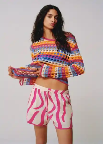 Short Limón Fucsia Talla L Mujer Mango