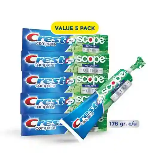 Crest Pack Crema Dental Complete + Scope Advanced Active Foam
