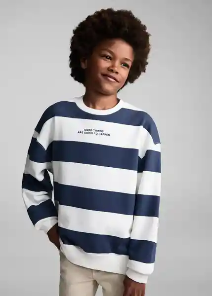 Sudadera Stripes7 Navy Talla 06 Niños Mango