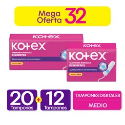 Kotex Tampón Digital Medio 32 Und