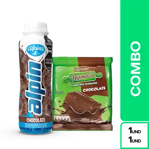 Combos Plus One: Alpina Chocolate Botella + Brownie Mamaia