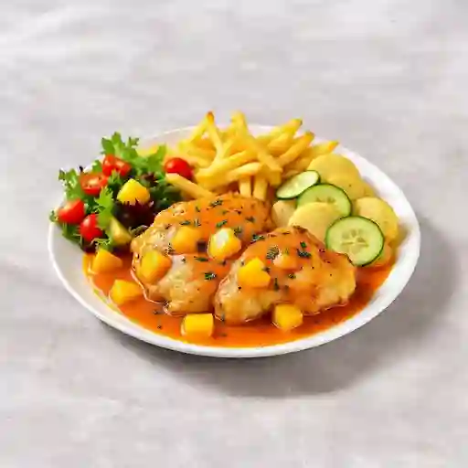De Pechuga De Pollo En Salsa De Frutas