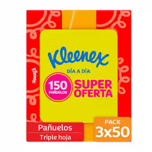 Pañuelos Faciales Kleenex 3 x 50 Und