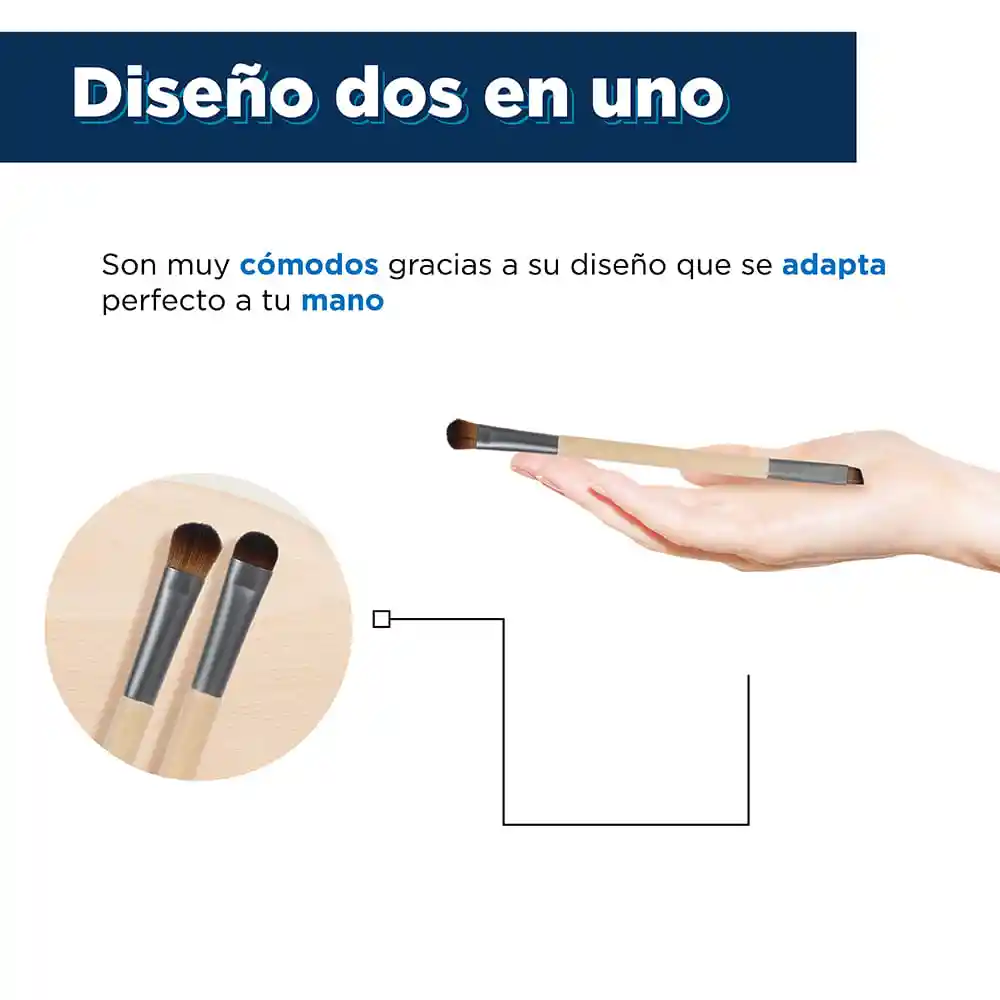 Brocha de Maquillaje en Bambú de Doble Cara Eco Miniso