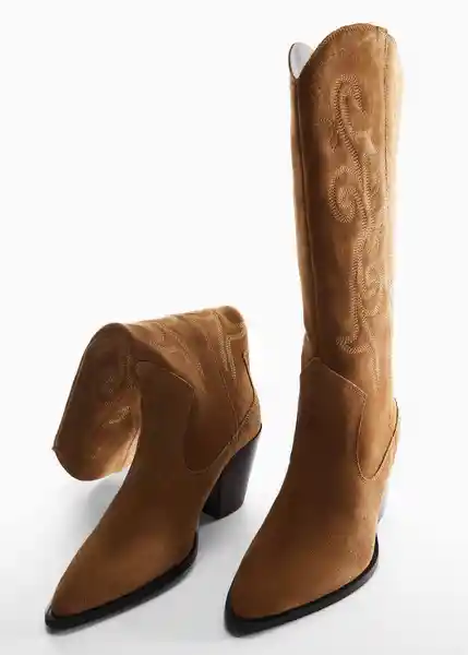 Botas Ute Tabaco Talla 37 Mujer Mango