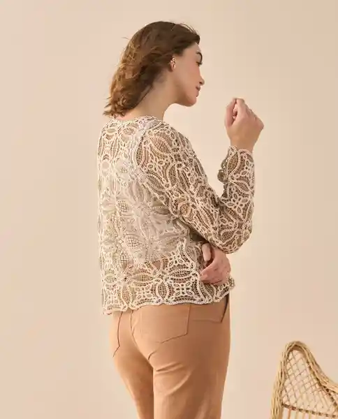 Blusa Tejido Crudo Nevisca Claro Talla M 661G000 Esprit