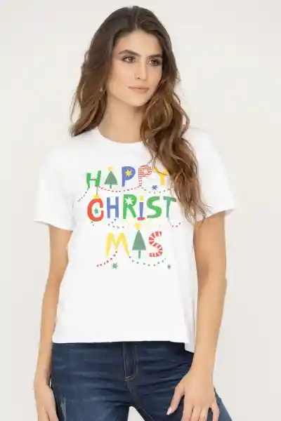 Camiseta Navidad Color Blanco Talla S Ragged