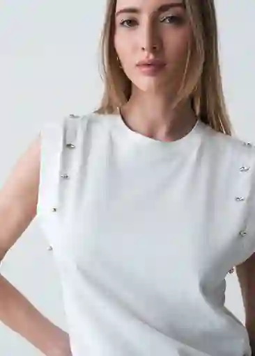 Camiseta Mujer Crudo Puro Claro Talla S 503G075 Naf Naf