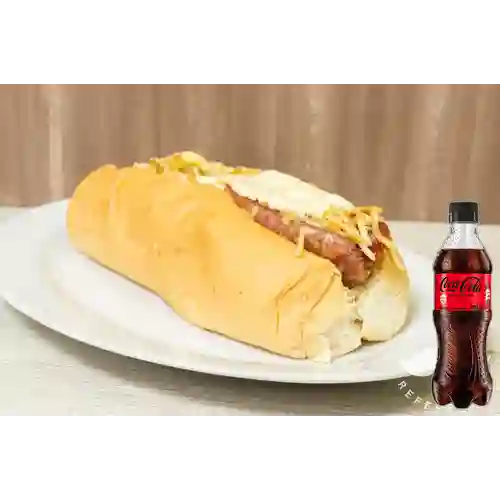 Combo Perro Medio Suizo + Coca Cola Sin Azúcar 400 ml