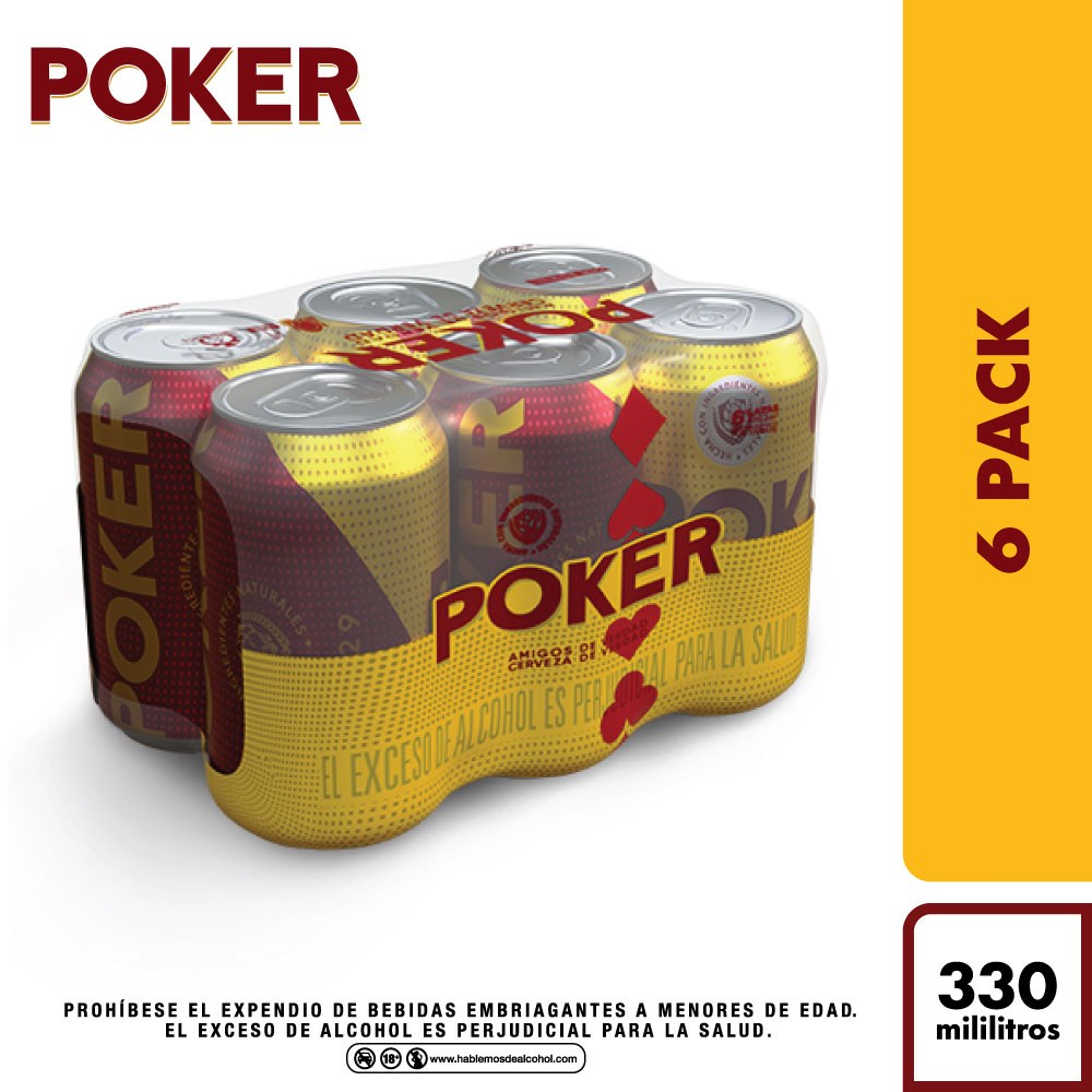 Poker Cerveza Lager en Lata 330 ml