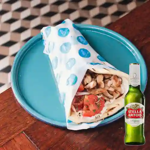 Combo Gyro de Pollo + Stella Artois 330 ml