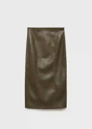 Falda Sara Khaki Talla 36 Mujer Mango