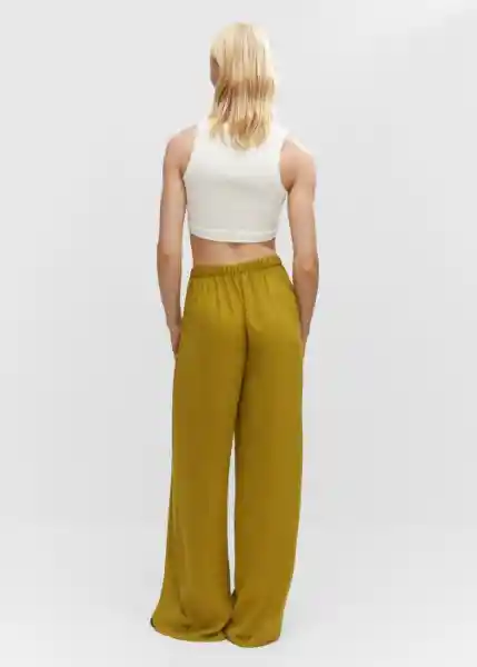 Pantalón Tulipa-A Oliva Talla L Mujer Mango