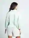 Camisa Membe Mujer Verde Daikon Claro Talla S 511F344 Naf Naf