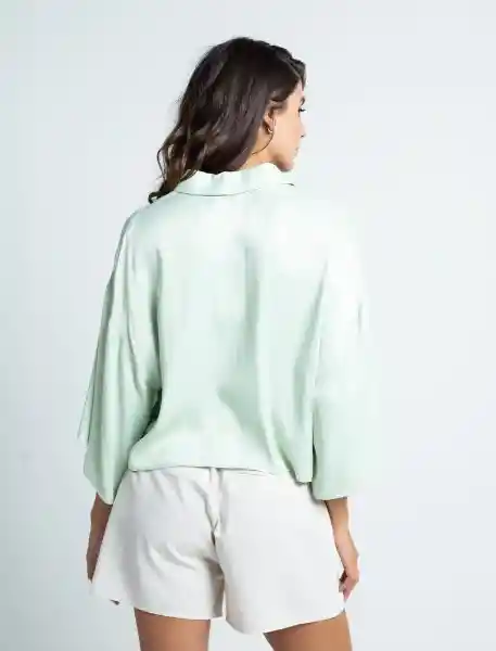 Camisa Membe Mujer Verde Daikon Claro Talla S 511F344 Naf Naf