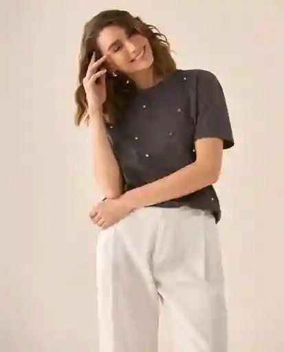 Camiseta Gris Galaxia Ultraoscuro Talla M 403G008 Esprit