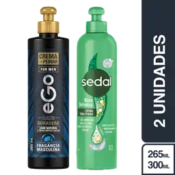 Combo Crema de Peinar eGo + Crema Para Peinar Sedal Rizos