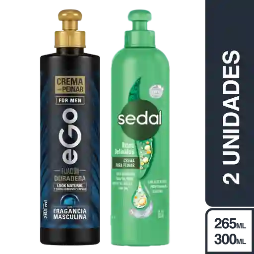 Combo Crema de Peinar eGo + Crema Para Peinar Sedal Rizos