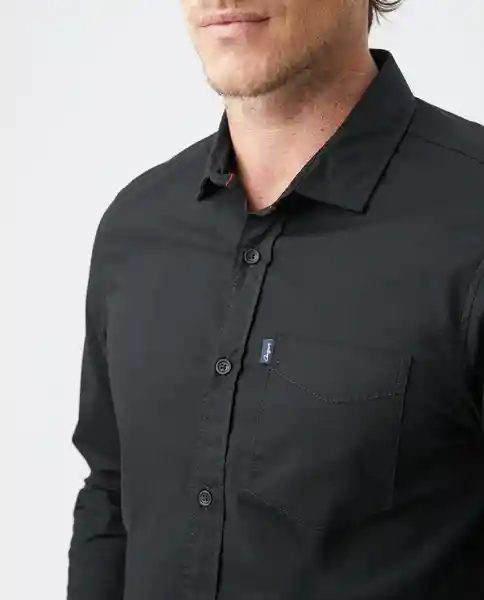 Camisa Carbon M/l Negro Sombrío Ultraoscuro Talla L Hombre Chevignon