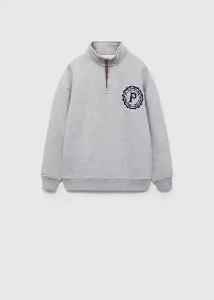 Sudadera Halfzip Gris Medio Vigore Talla 14 Niños Mango