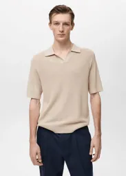 Camiseta Polo Lino Arena Talla M Hombre Mango