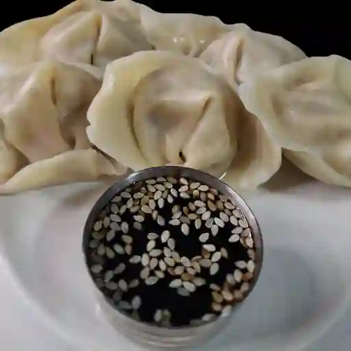 Wontons de cerdo con vegetales