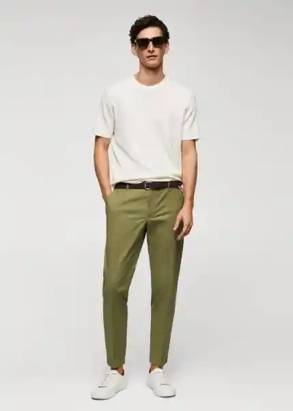 Pantalón Trevi Khaki Talla 40 Hombre Mango