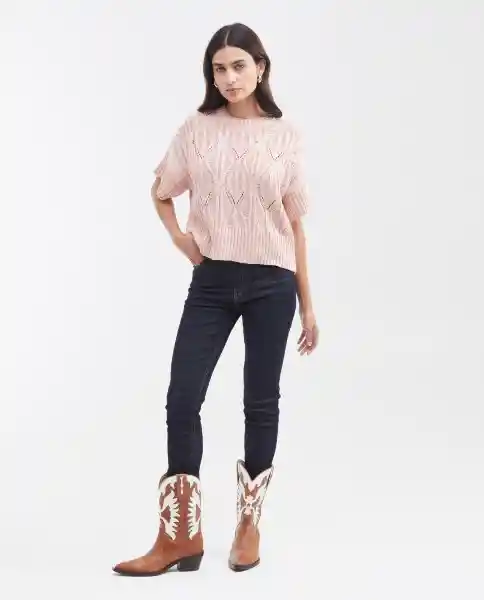 Camiseta Tejida Soft Rosa Oleo Medio Talla M Chevignon