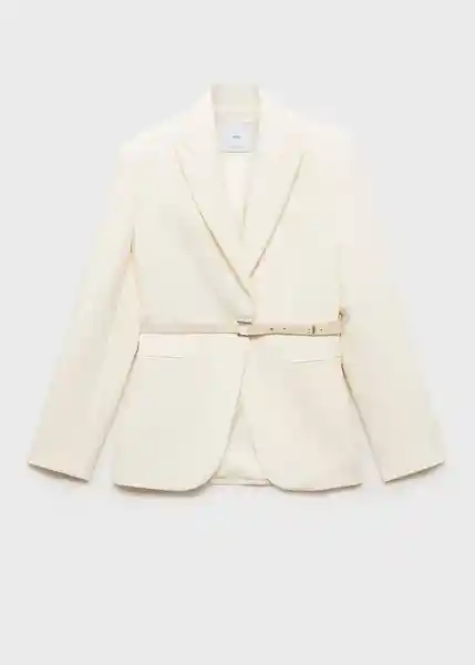 Blazer Americana Blanche Crudo Talla L Mujer Mango