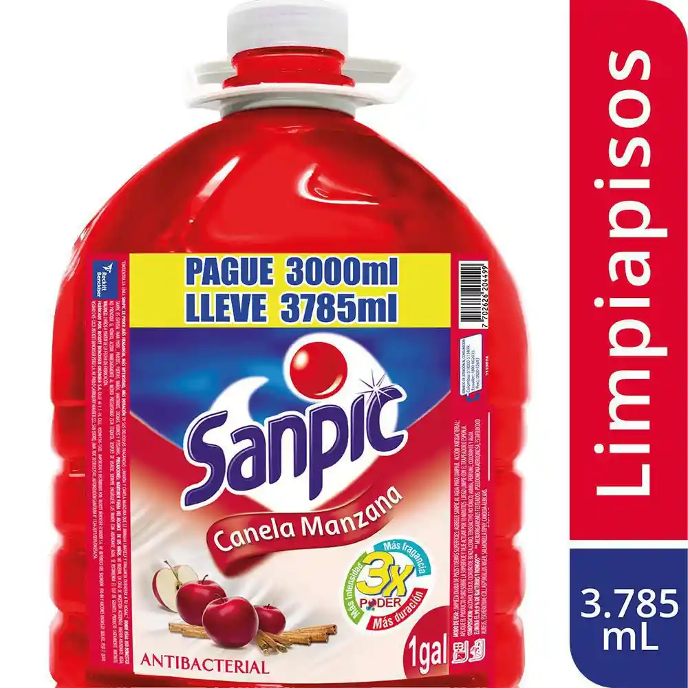 Sanpic Limpiapisos Antibacterial Canela Galón 17131