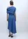 Vestido Marina Azul Talla M Mujer Mango