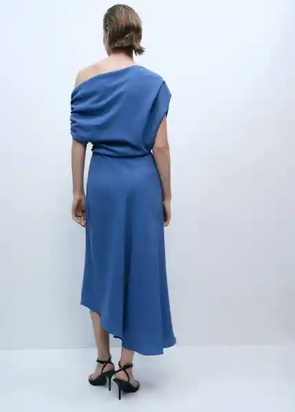 Vestido Marina Azul Talla M Mujer Mango